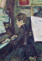 Mademoiselle Dihau (1843-1935) aan de piano